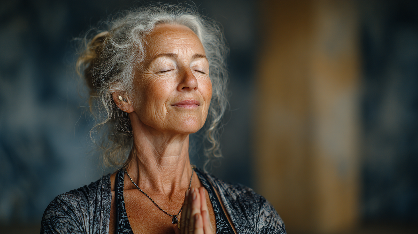 Група людей практикує йогу на природі